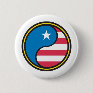 USA Flag Yin Yang 6 Cm Round Badge