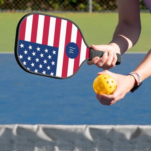 Usa flag & your initial pickleball paddle (Insitu)