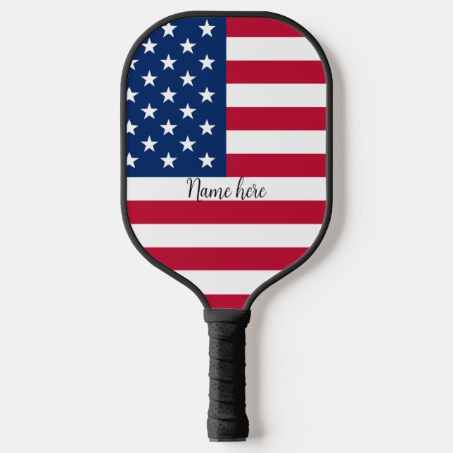 Usa flag & your name  pickleball paddle (Front)