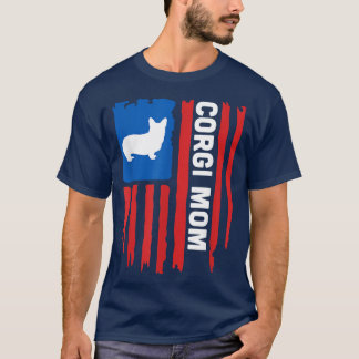 USA flagPatriotic Corgi Mum  T-Shirt