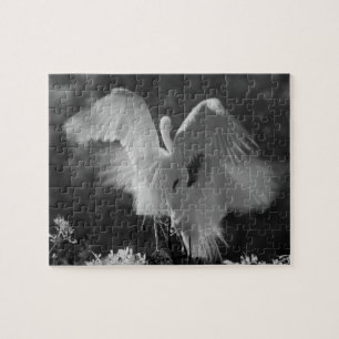 USA, Florida, Great Egret (Ardea alba) infrared 3 Jigsaw Puzzle