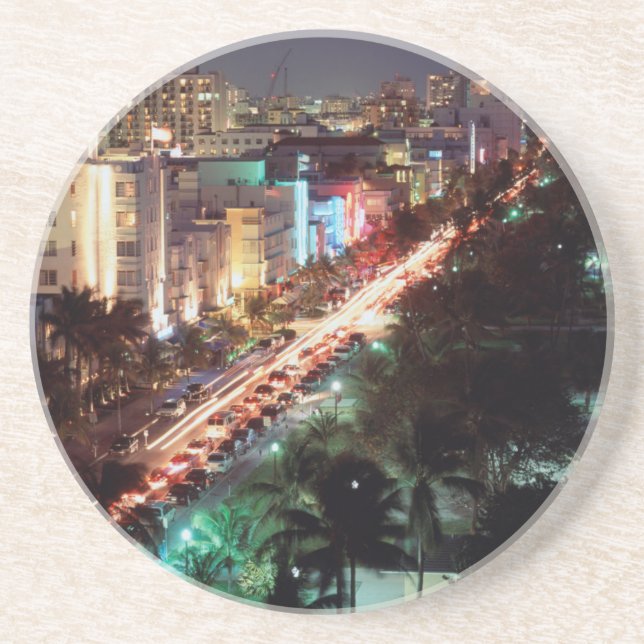 USA, Florida, Miami Beach, Ocean Drive, Art Deco 2 Coaster (Front)