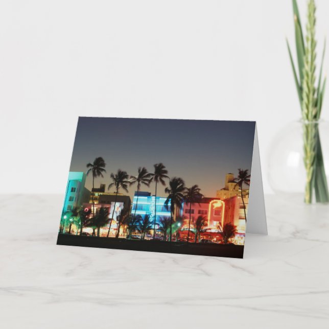 USA, Florida, Miami Beach, Ocean Drive, Art Deco Card (Front)