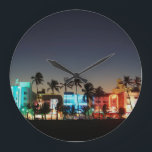 USA, Florida, Miami Beach, Ocean Drive, Art Deco Large Clock<br><div class="desc">Walter Bibikow / DanitaDelimont.com USA,  North America,  Florida</div>