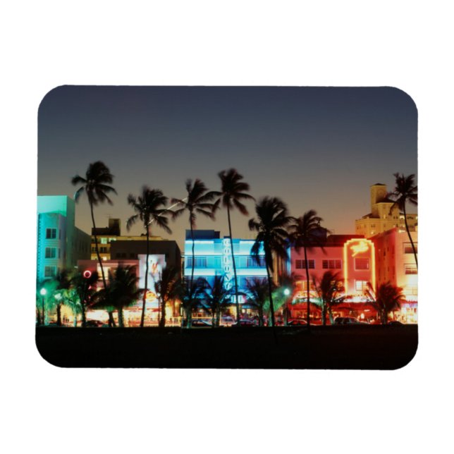 USA, Florida, Miami Beach, Ocean Drive, Art Deco Magnet (Horizontal)
