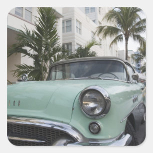 USA, Florida, Miami Beach: South Beach, 1956 3 Square Sticker