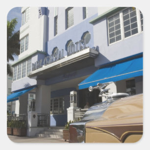 USA, Florida, Miami Beach: South Beach, Art Deco Square Sticker