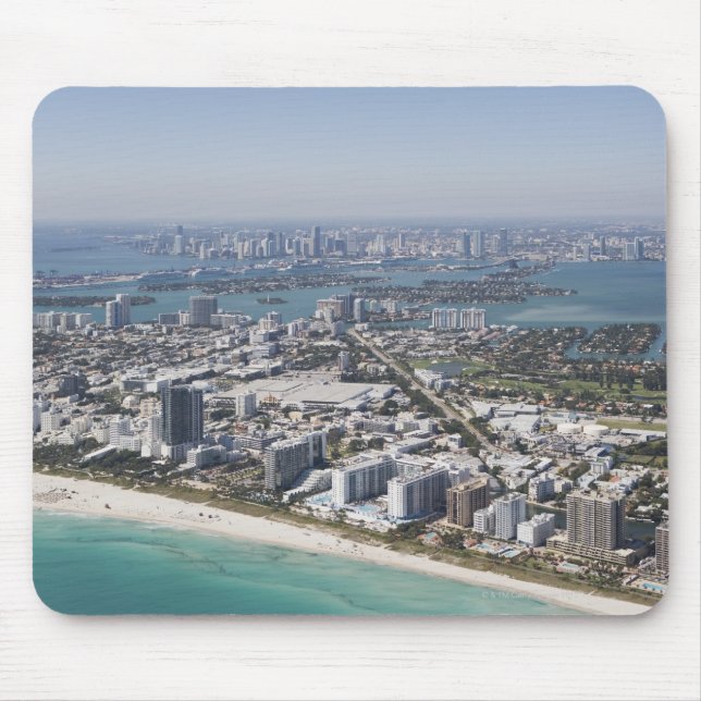USA, Florida, Miami, Cityscape with beach 3 Mouse Mat (Front)