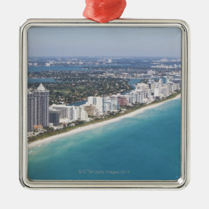 USA, Florida, Miami, Cityscape with beach Metal Tree Decoration