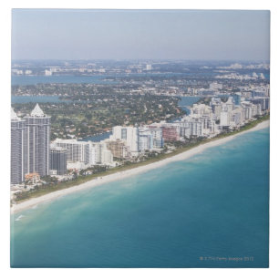 USA, Florida, Miami, Cityscape with beach Tile