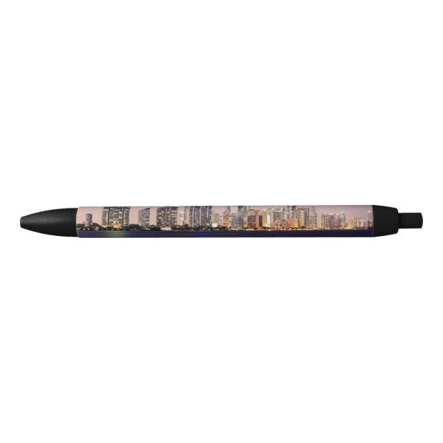 USA, Florida, Miami skyline at dusk 2 Black Ink Pen (Front)