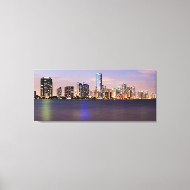 USA, Florida, Miami skyline at dusk 2 Canvas Print (Front)