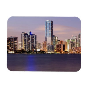 USA, Florida, Miami skyline at dusk 2 Magnet