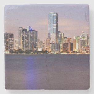 USA, Florida, Miami skyline at dusk 2 Stone Coaster