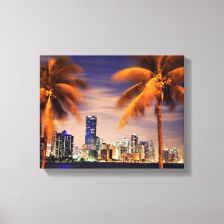 USA, Florida, Miami skyline at dusk Canvas Print