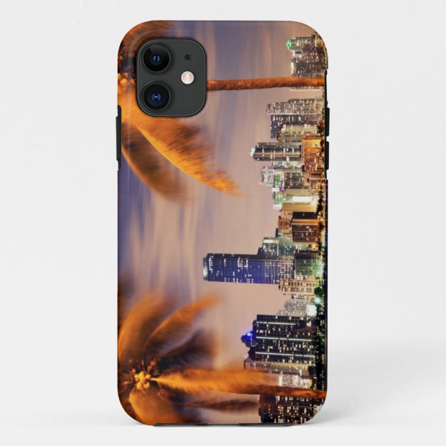 USA, Florida, Miami skyline at dusk Case-Mate iPhone Case (Back)
