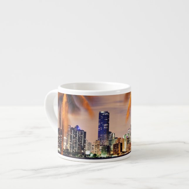 USA, Florida, Miami skyline at dusk Espresso Cup (Front Left)