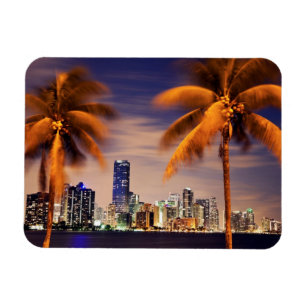 USA, Florida, Miami skyline at dusk Magnet