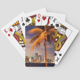 USA, Florida, Miami skyline at dusk Playing Cards