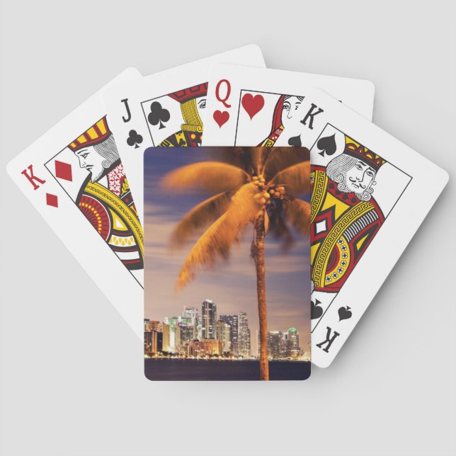 USA, Florida, Miami skyline at dusk Playing Cards (Back)