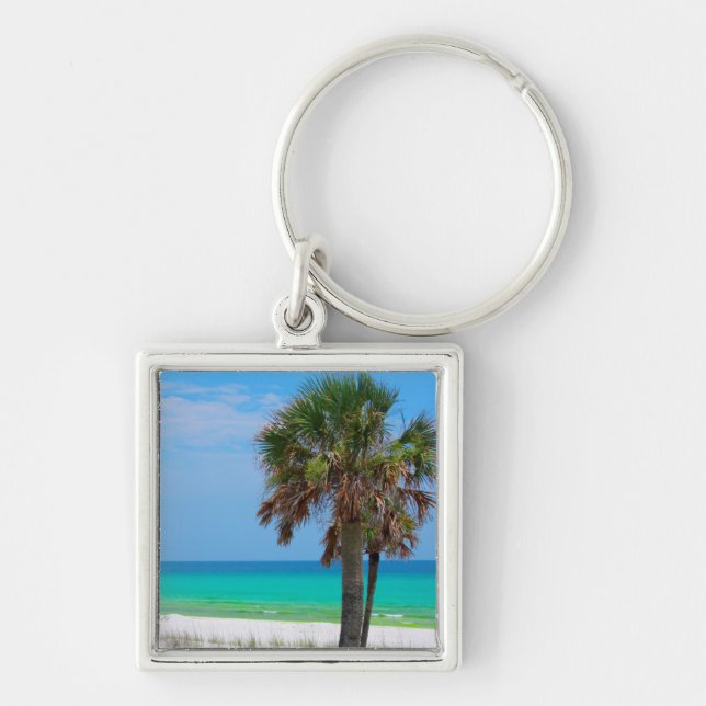 USA, Florida. Palm Trees On Emerald Coast Key Ring (Front)