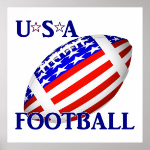 USA Football With Text Poster