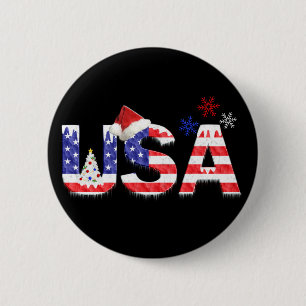 USA for Christmas 6 Cm Round Badge