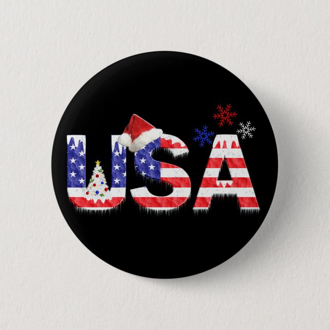 USA for Christmas 6 Cm Round Badge (Front)