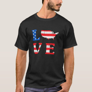 USA for men women and children flag USA Love Ameri T-Shirt