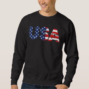 Usa Fourth Of July Patriotic American Flag 4th Cel Sweatshirt