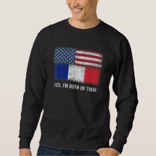 Usa France French American Flag Dual Citizen Citiz Sweatshirt