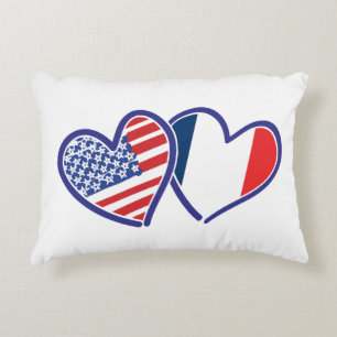 USA---France-Love Decorative Cushion