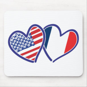 USA---France-Love Mouse Mat