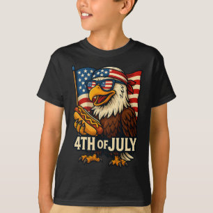 Usa Freedom Eagle Hotdog Graphic Women Fathers Day T-Shirt