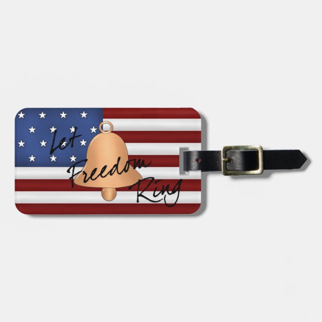 USA Freedom Flag Luggage Tag (Front Horizontal)