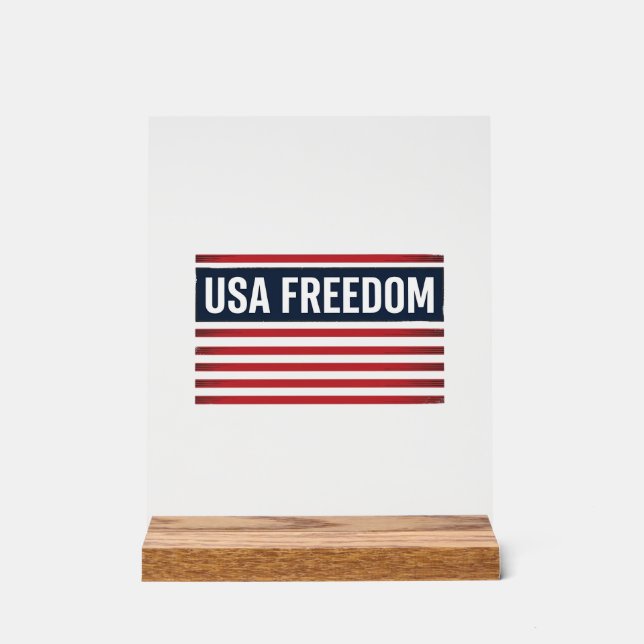 USA Freedom Patriotic Flag Style Vector Design_1 Acrylic Sign (Front)