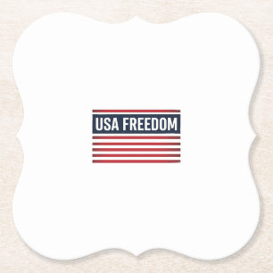 USA Freedom Patriotic Flag Style Vector Design_1 Paper Coaster