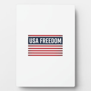 USA Freedom Patriotic Flag Style Vector Design_1 Plaque