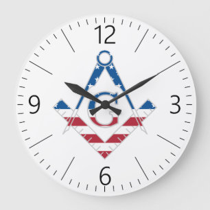 USA Freemasonic symbol Large Clock