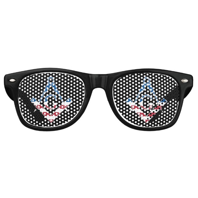 USA Freemasonic symbol Retro Sunglasses (Front)