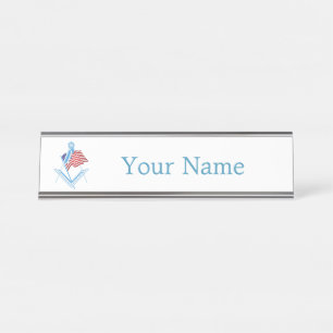 USA freemasonry symbol Desk Name Plate
