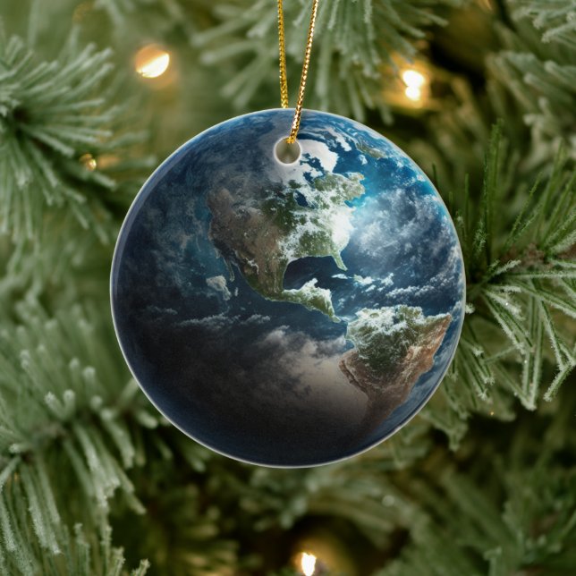  USA from outer space  Ceramic Tree Decoration (Tree)