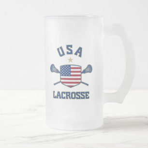 USA FROSTED GLASS BEER MUG