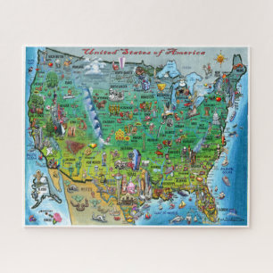 USA Fun Map Jigsaw Puzzle