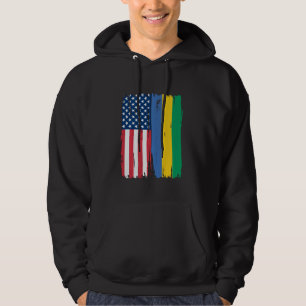 USA Gabon Half american Flag Roots Hoodie