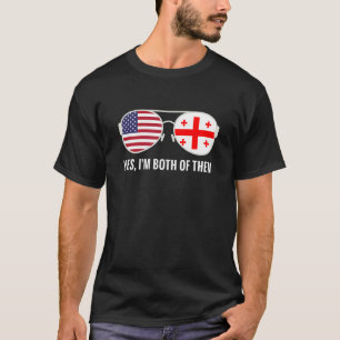 Usa Georgia Flag Sunglasses Georgian Americans T-Shirt