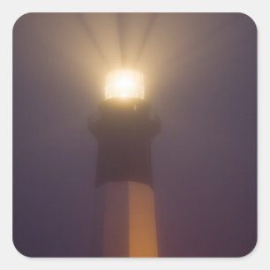 USA; Georgia; Savannah. Tybee Island Lighthouse Square Sticker