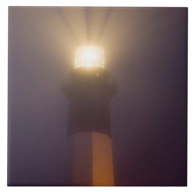 USA; Georgia; Savannah.  Tybee Island Lighthouse Tile (Front)