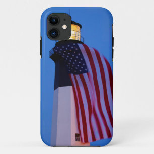 USA, Georgia, Tybee Island, Flag Flying 2 iPhone 11 Case
