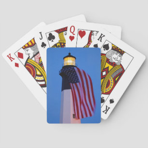 USA, Georgia, Tybee Island, Flag Flying 2 Playing Cards